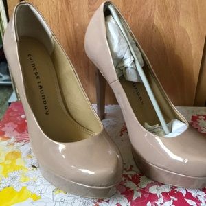 Chinese Laundry nude patent leather heels